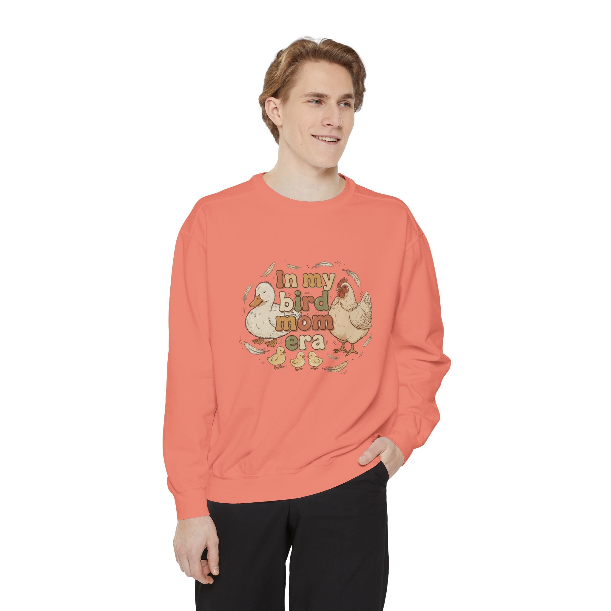 Bird Mom Sweatshirt — "In My Bird Mom Era" Cute Chicken Mom Graphic Crewneck