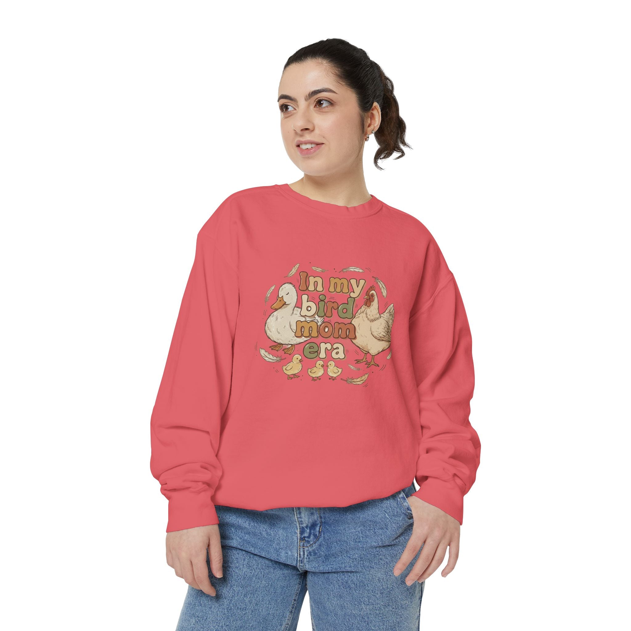 Bird Mom Sweatshirt — "In My Bird Mom Era" Cute Chicken Mom Graphic Crewneck