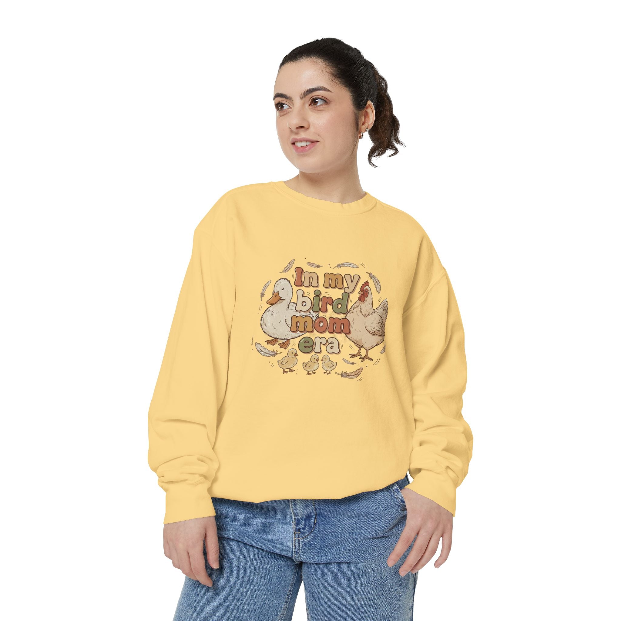 Bird Mom Sweatshirt — "In My Bird Mom Era" Cute Chicken Mom Graphic Crewneck