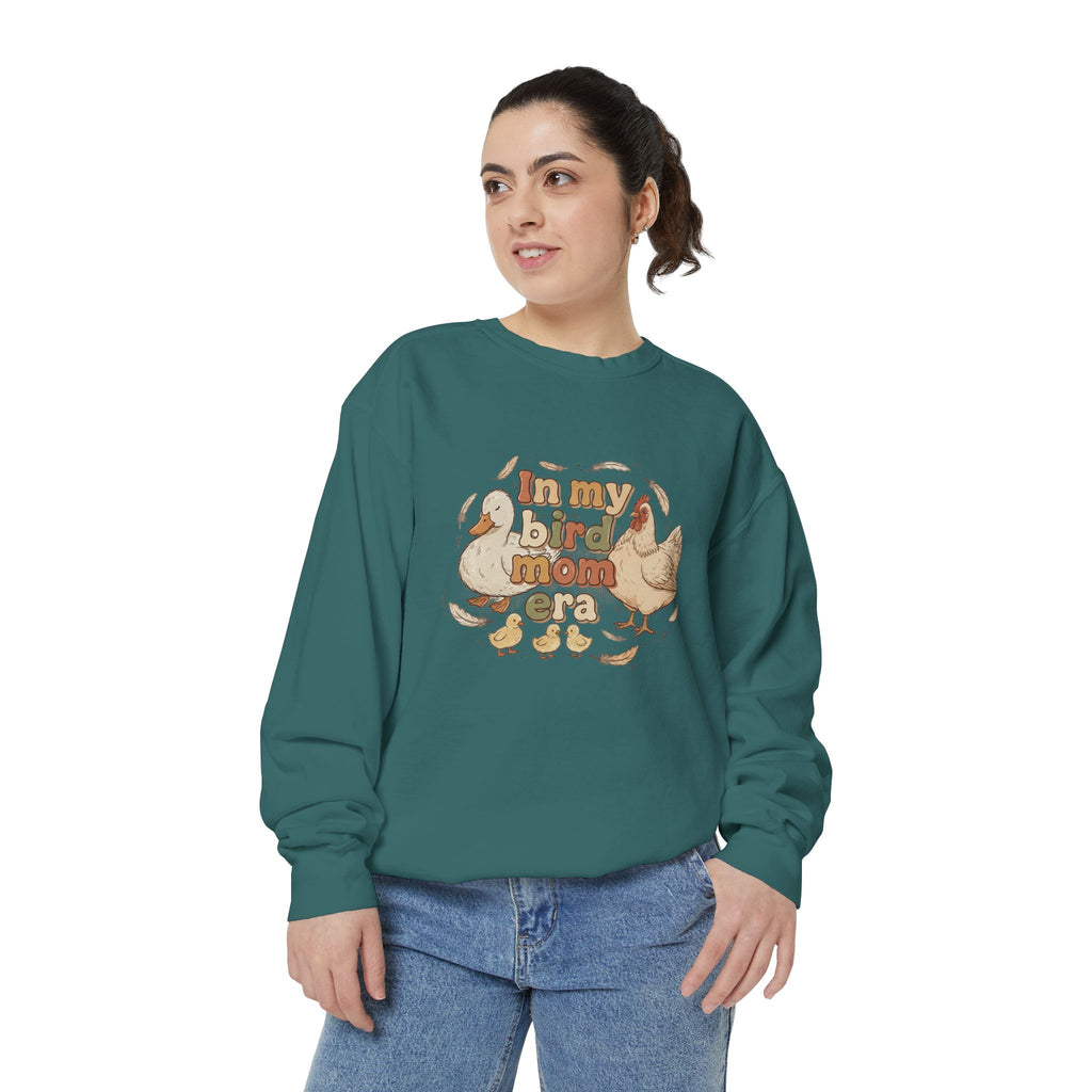 Bird Mom Sweatshirt — "In My Bird Mom Era" Cute Chicken Mom Graphic Crewneck