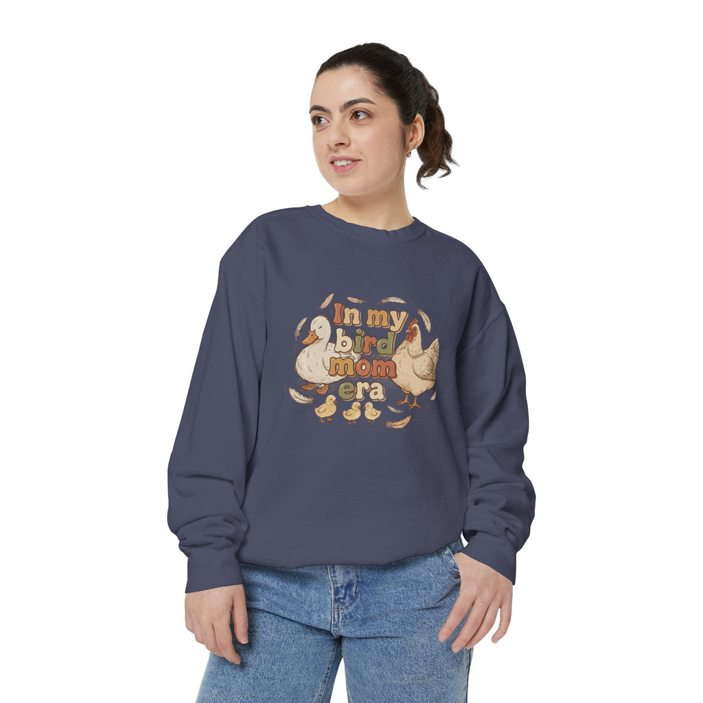 Bird Mom Sweatshirt — "In My Bird Mom Era" Cute Chicken Mom Graphic Crewneck