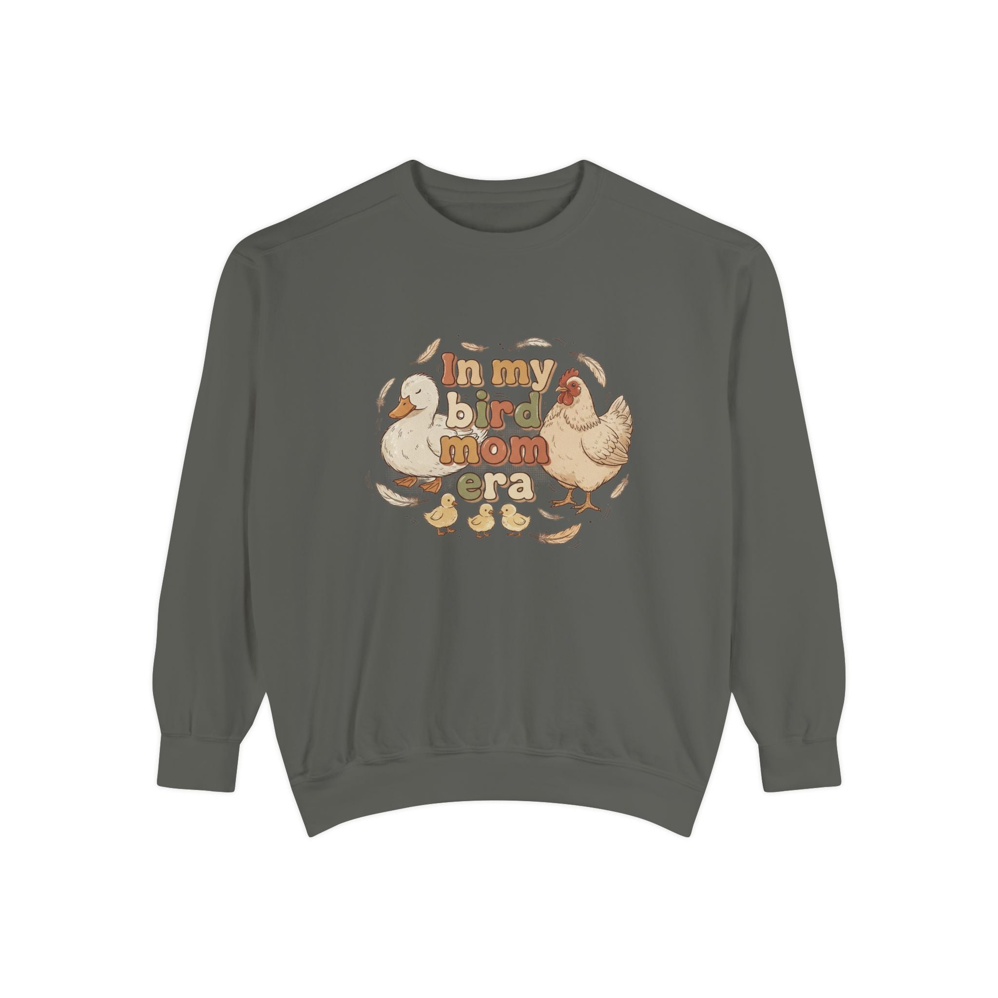 Bird Mom Sweatshirt — "In My Bird Mom Era" Cute Chicken Mom Graphic Crewneck