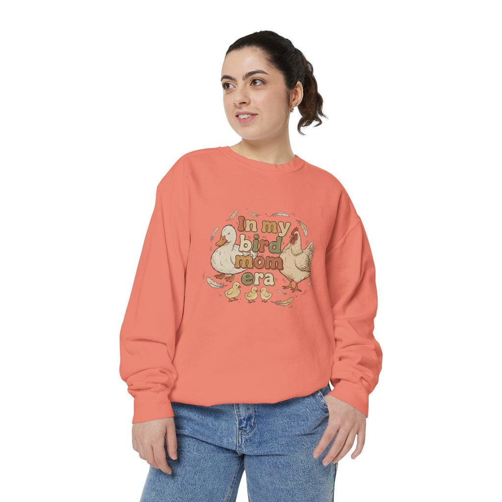 Bird Mom Sweatshirt — "In My Bird Mom Era" Cute Chicken Mom Graphic Crewneck